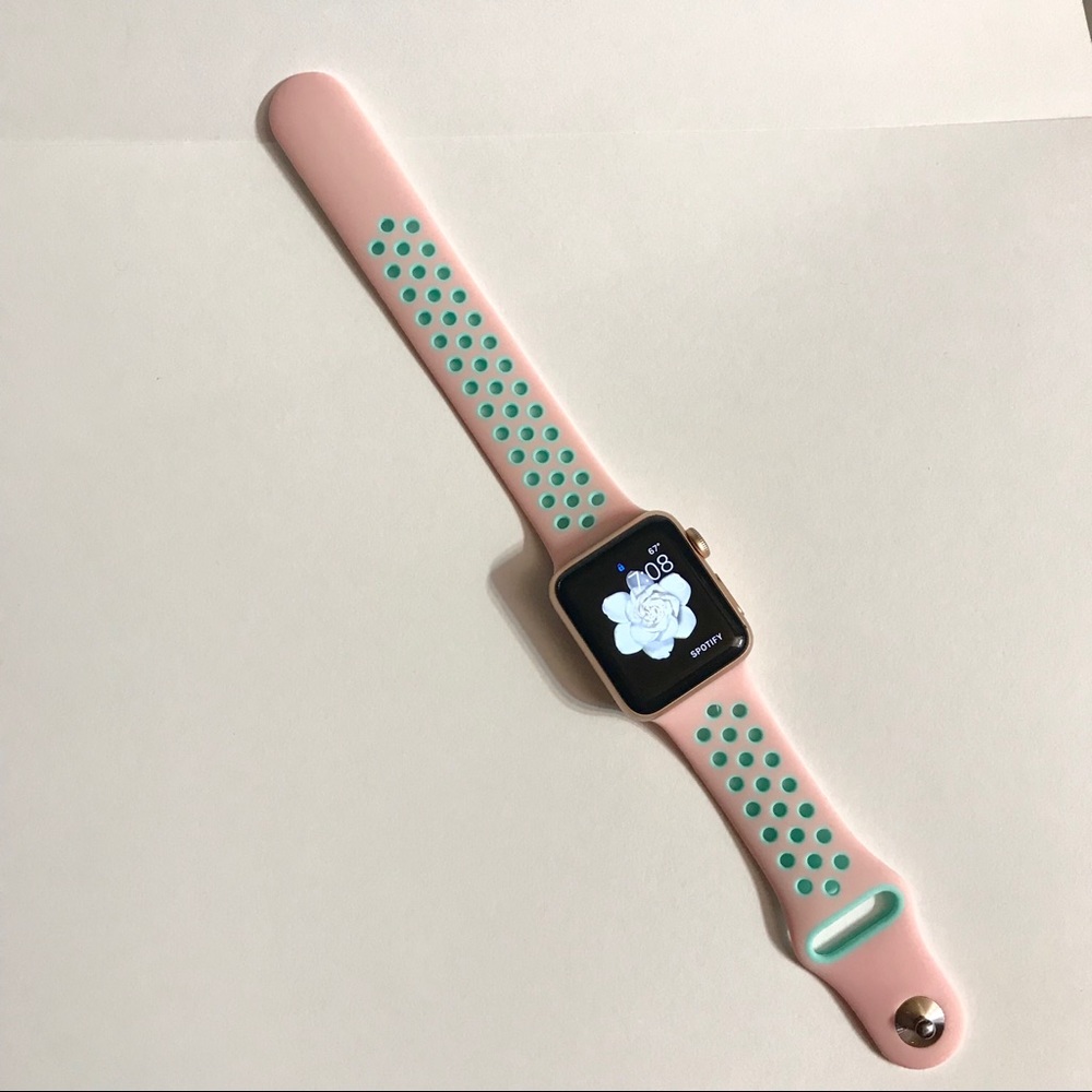 ✰ Blue and Pink Sport Apple Watch Band ✰ - Picture 4 of 7